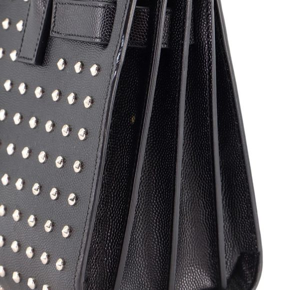 Saint Laurent Sac de Jour Bag Studded Leather Nano Black - Picture 6 of 7
